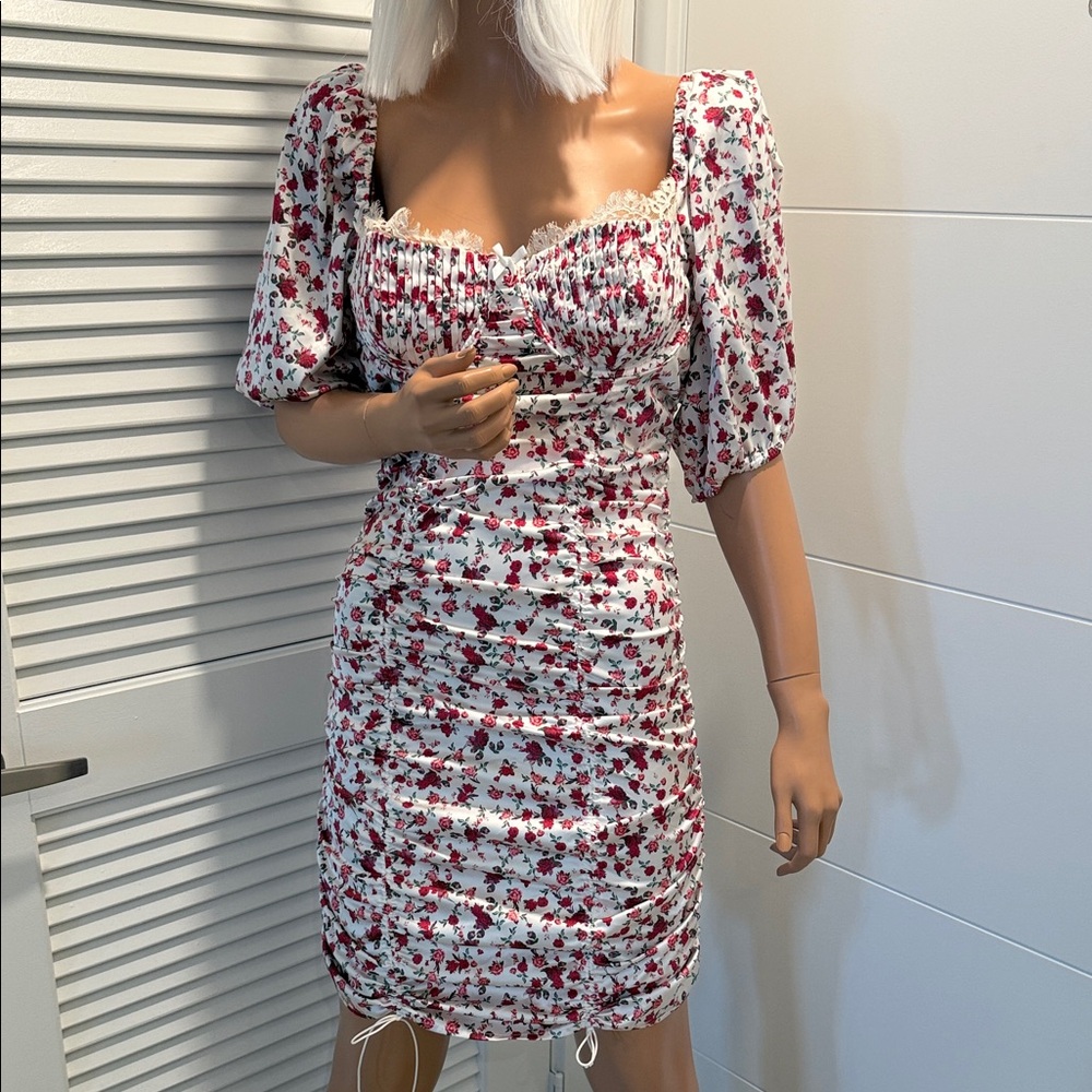 For Love & Lemons Floral Ruched Dress size medium - Picture 15 of 15